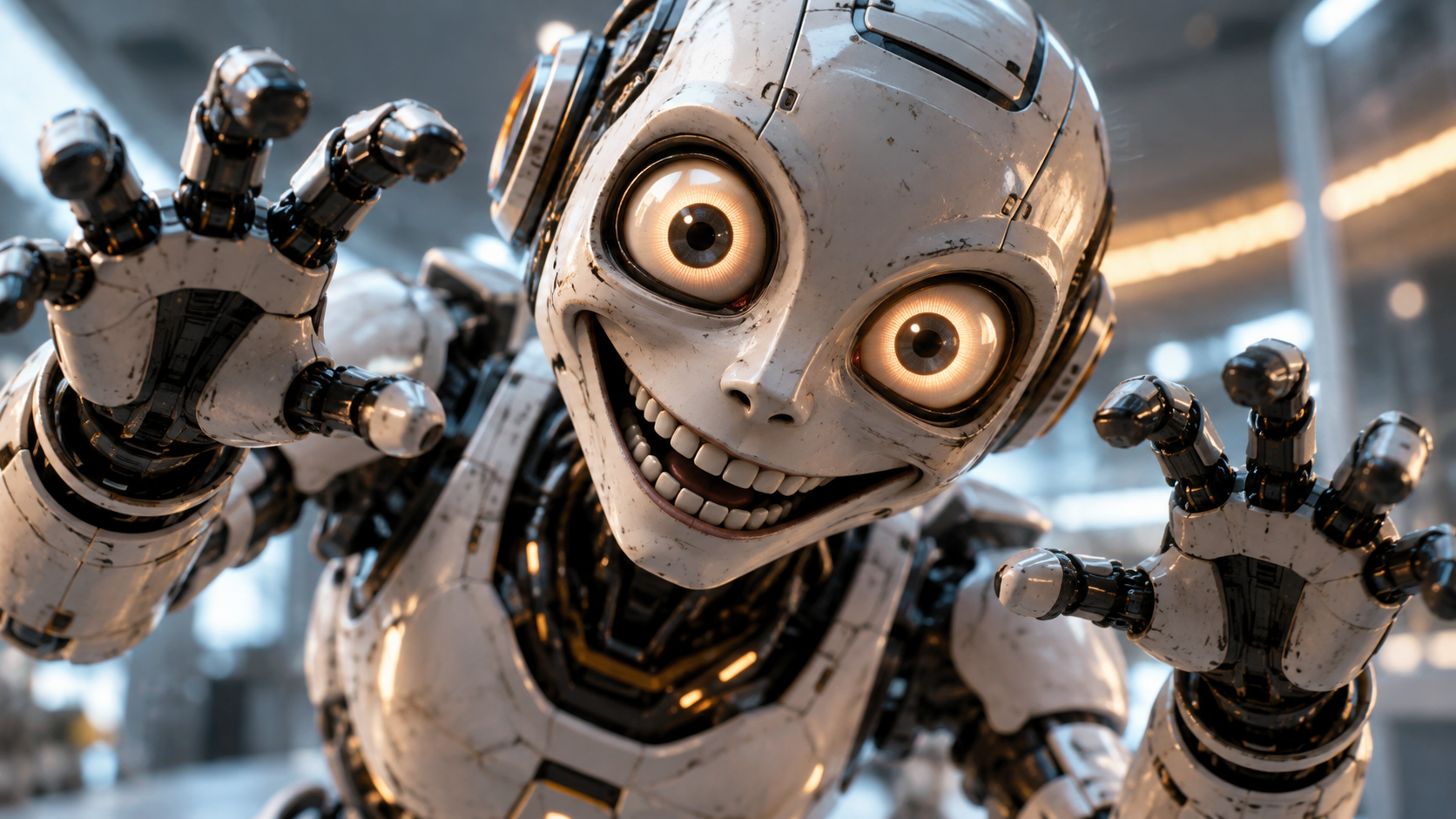 AI veszélyei- ijesztő robot